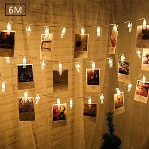 LED fotoklip fairy lights, genanvendelige 6 meter/fe lights-8 modes 40 fotoklip, KLB