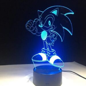 BATTERY CDQ Sonic The Hedgehog Lampa Farveglad bordlampe til børn