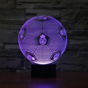 TD®Real Madrid fodboldslampe 3D farveglad touch LED visuelle lys presentbordslampa nattlampa nattlampa med atmosfæresljus