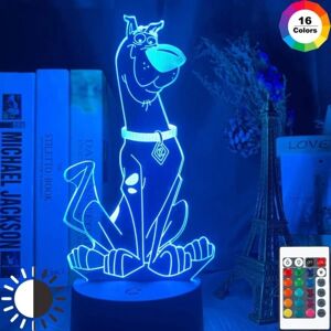 3D Illusion Lampe Led Nattelys Sød tegneseriehund Scooby Doo-WELLNGS