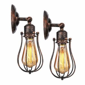 Pakke Industriel Væglampe E27 Lampeskærm Bur Pendel Lampe Vintage Loftslampe Lysestage Dekoration Retro Indendørs Sconce