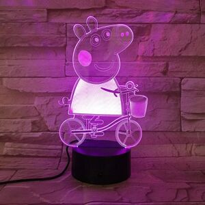 Peppa Pig farverig touch + USB + 3d lille bordlampe vision kreativ natlampe Valentinsdag gave lys, til at leve