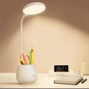 Hjemmebordslampe, lille genopladelig LED-lampe med pen/mobiltelefon