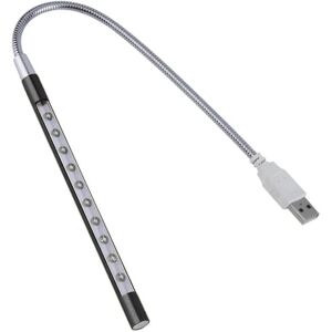 Lys Laptop Lampe Usb Led 5v 1w 10 Led Lang Svanehals Touch Dimme