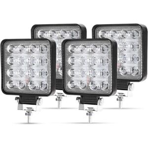 OCEAN 4 X 48W Led Arbejdslys, Firkantet Spotlight 12V 24V Langrækkende Led H