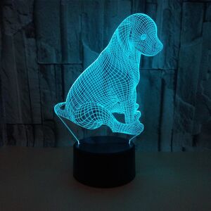 LOST STAR Sød hund Farverig 3d Visual Touch Skrivebord Bordlys Led Akryl Lampe Kreativ Energibesparende Lys Hjem Dec-