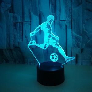 Fodbold 3d Lampe, Led Natlys Illusion Lamper 7 Farver Skift Touch Control Usb Optisk Bordlampe