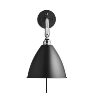 Gubi Bestlite BL7 Wall Lamp Ø:16 cm Chrome Base - Black skærm