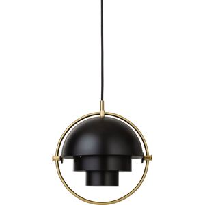 GUBI Multi-Lite pendel Small Ø:25,5 cm Brass base - Black Semi Matt skærm