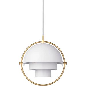 Gubi Multi-Lite pendel Small Ø:25,5 cm Brass base - White Semi Matt skærm