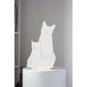 Goodnight Light Decoupage Kitties Lamp H: 33 cm - Ivory OUTLET