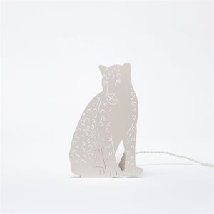 Goodnight Light Decoupage Leopard Lamp H: 26 cm - Ivory OUTLET