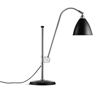 GUBI Bestlite BL1 Table Lamp Ø:16 cm Chrome Base - Black semi matt skærm