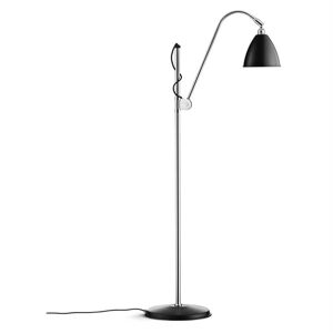 Gubi Bestlite BL3 Floor Lamp Ø:16 cm Chrome Base - Black semi mat skærm