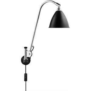 Gubi Bestlite BL6 Wall Lamp Ø:16 cm Chrome Base - Black skærm