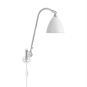 Gubi Bestlite BL6 Wall Lamp Ø:16 cm Chrome Base - Matt White skærm