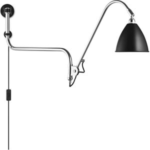 GUBI Bestlite BL10 Wall Lamp Ø:16 cm Chrome Base - Black skærm