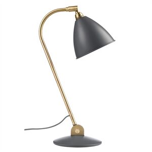 GUBI Bestlite BL2 Table Lamp Ø:16 cm Brass base - Grey skærm