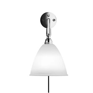 GUBI Bestlite BL7 Wall Lamp Ø:16 cm Chrome Base - Bone China skærm