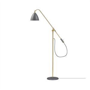 GUBI Bestlite BL4 Floor Lamp Ø:21 cm M Brass base - Grey skærm