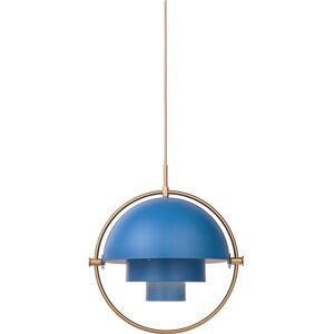 Gubi Multi-Lite pendel Ø:36 cm Brass base - Blue skærm