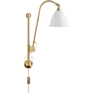 Gubi Bestlite BL5 Wall Lamp Ø:16 cm All Brass base - Matt White skærm