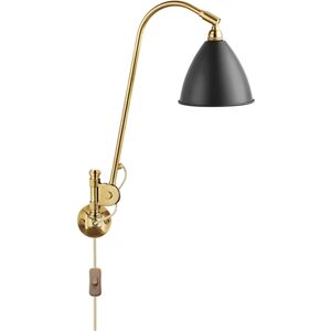 GUBI Bestlite BL6 Wall Lamp Ø:16 cm All Brass base - Charcoal Black skærm