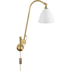 Gubi Bestlite BL6 Wall Lamp Ø:16 cm All Brass base - Matt White skærm