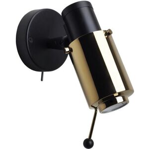 DCW Editions Biny Spot LED Væg- og loftlampe m. Afbryder og Arm Ø: 6,5 cm - Sort/Guld