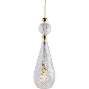 EBB & FLOW Smykke Pendant Lamp L Ø: 18 cm - Crystal Check/Gold