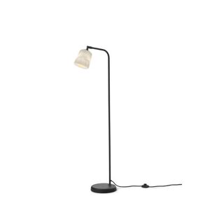 New Works Material Floor Lamp H: 125 cm - White Marble/Black Base