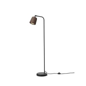 New Works Material Floor Lamp H: 125 cm - Smoked Oak/Black base