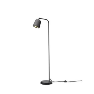 New Works Material Floor Lamp H: 125 cm - Dark Grey Concrete/Black base
