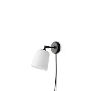 New Works Material Wall Lamp - White Opal/Black base