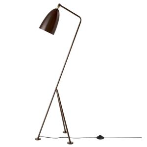 GUBI Gräshoppa Floor Lamp H: 125 cm - Walnut Brown Glossy