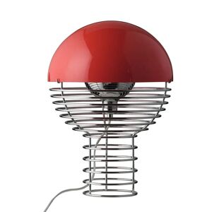 Verpan Wire Table Lamp Ø: 30 cm - Chrome/Red