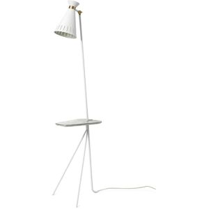 Warm Nordic Cone Floor Lamp With Table H: 144 cm - Clear White/Marble