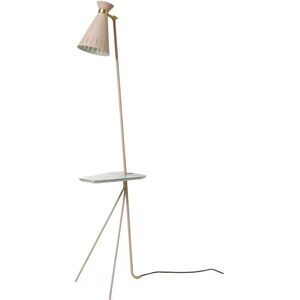 Warm Nordic Cone Floor Lamp With Table H: 144 cm - Pure Cashmere/Marble