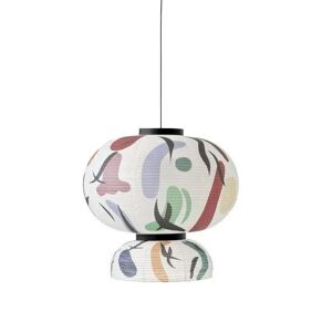 &Tradition Formakami JH5 Limited Edition Pendant Ø: 70 cm - Ivory White Printed Pattern/Black