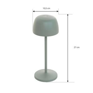 Lindby genopladelig LED-bordlampe Arietty, grøn, sæt med 3, aluminium