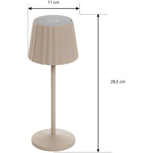 Lindby LED genopladelig bordlampe Esali, beige, sæt med 3, aluminium