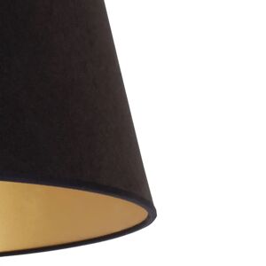 Duolla Kegleformet lampeskærm, højde 25,5 cm, sort/guld