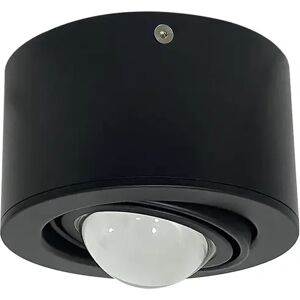 Lindby-spotlight Jyla, sort, 3.000 K, Ø 13 cm, linse, aluminium