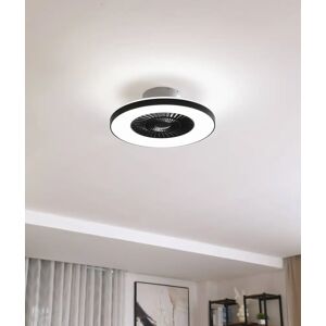 Lindby Smart LED-loftventilator Paavo, sort, støjsvag,Tuya