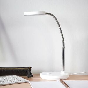 Lindby LED-skrivebordslampe Milow, hvid, metal, 35 cm høj