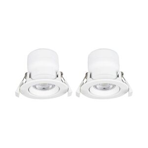 Prios LED-indbygningslampe Shima, hvid, 7W, 3000K, 2 enheder, dæmpbar