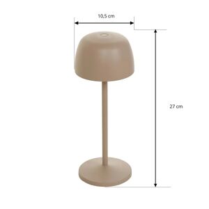 Lindby genopladelig LED-bordlampe Arietty, beige, sæt med 3, aluminium
