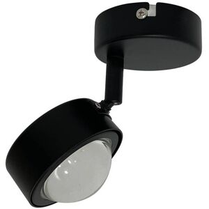 Lindby-spotlight Jyla, sort, linse, 3.000 K, Ø 8 cm, GX53