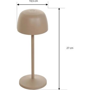 Lindby genopladelig LED-bordlampe Arietty, sandbeige, sæt med 2 stk