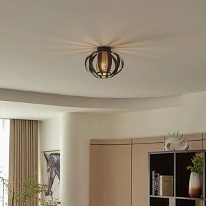 Lindby Tamira loftlampe, rattan, sort